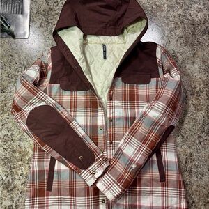 KUIU Purple and Cream Plaid Utility Jacket